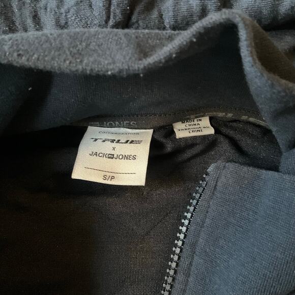 JACK & JONES Men Long Sleeve Turtleneck Hooded Half Zip Sweatshirt size S, Blue - Picture 5 of 8